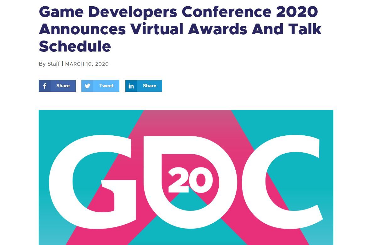 新型コロナで延期の「GDC 2020」、講演をオンラインで　Microsoftは別途Mixerでゲーム開発者イベント