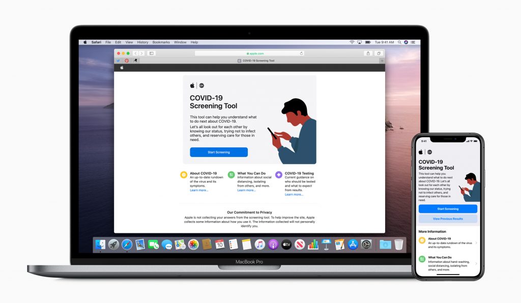 Apple、新型コロナに関するアプリとウェブサイトをリリース