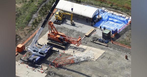 荷台からクレーンの一部落下　作業員3人死傷　熊本の道路建設現場