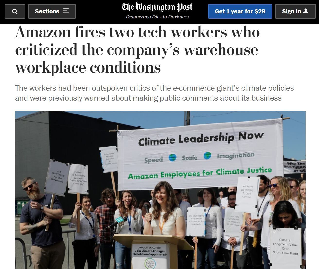 Amazon.com、“物言う”従業員2人を解雇──Washington Post報道