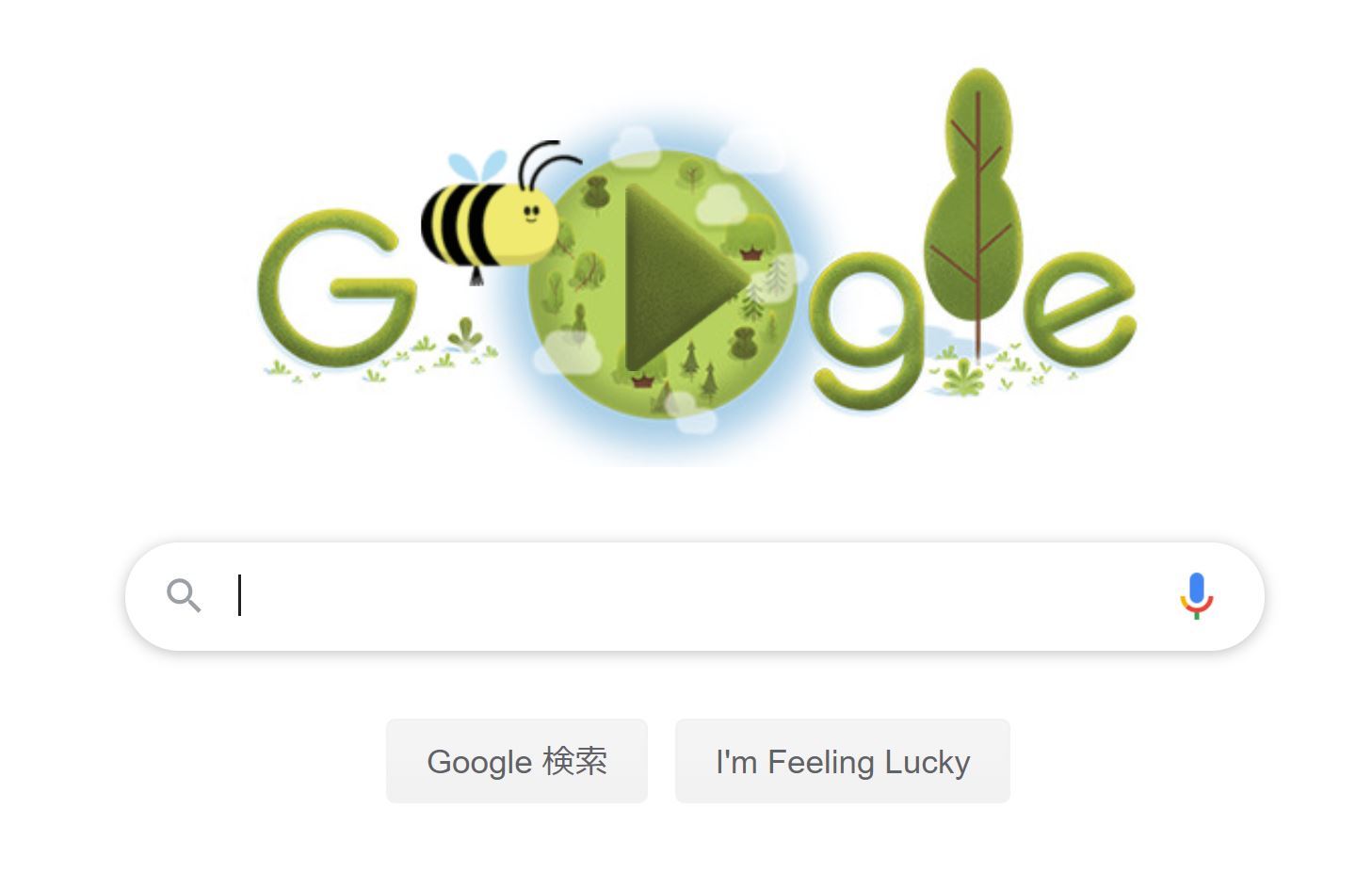 「アースデイ」のGoogle Doodleはミツバチ受粉ゲーム