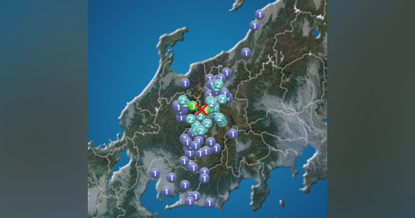 岐阜県・長野県で震度3の地震発生