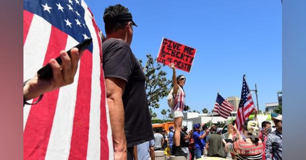 「オープンなカリフォルニアを」 州知事に封鎖措置終了を求めるデモ 米