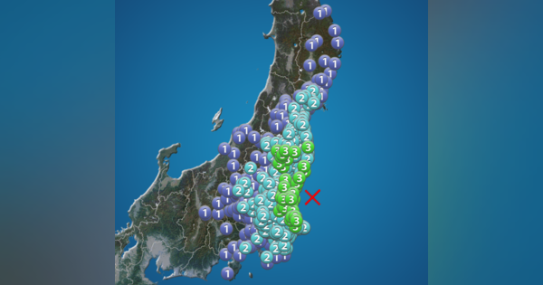 福島県・茨城県・千葉県で震度3を観測する地震　津波の心配なし　M5.5