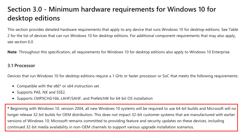 Windows 10は全て64bitになる　32bitから64bitへの完全移行は間もなく