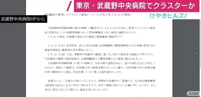 東京・武蔵野中央病院でクラスターか 職員3人感染、患者ら18人が発熱など訴え - ABEMA TIMES