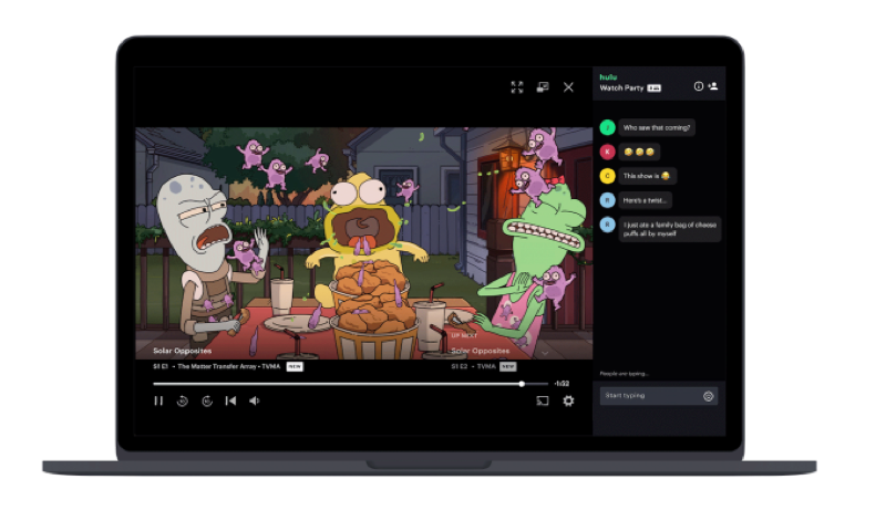 Huluが最大新しいウォッチパーティ機能を発表、仮想ビューイングとチャットが可能に