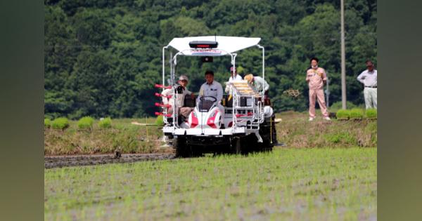 自動田植え機でスマート農業　高齢化で導入、京都・南丹