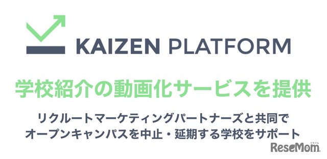 大学向けに学校紹介を動画化…Kaizen Platformとリクルート系
