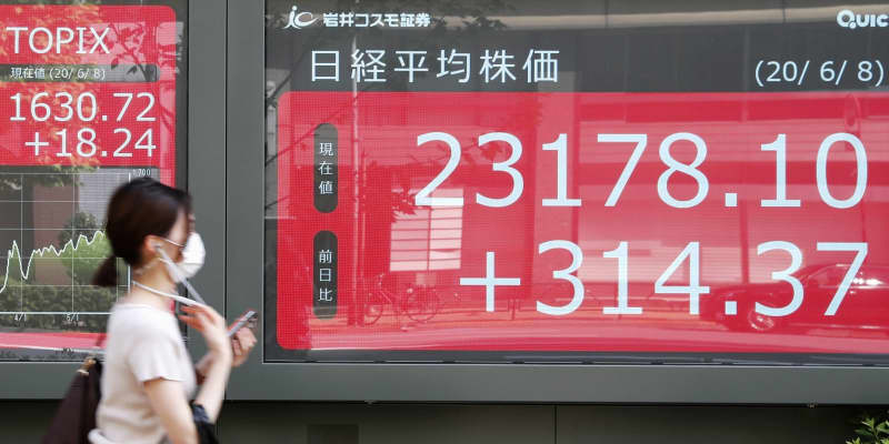 東証続伸、2万3000円台回復　3カ月半ぶり、景気回復に期待