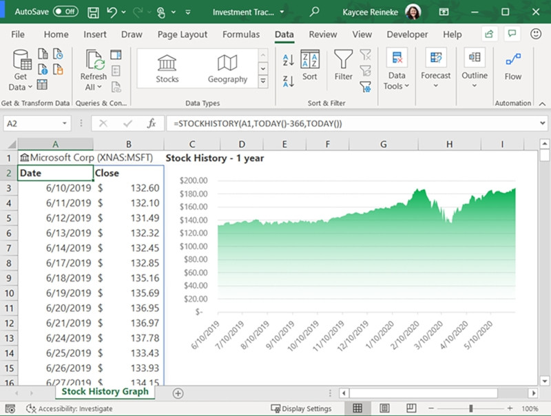 Excelに市場情報を取り込む新たな関数「STOCKHISTORY」