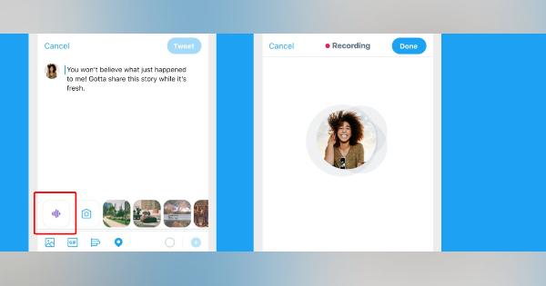 Twitter、音声ツイートのテストを開始　140秒単位の録音カードとして