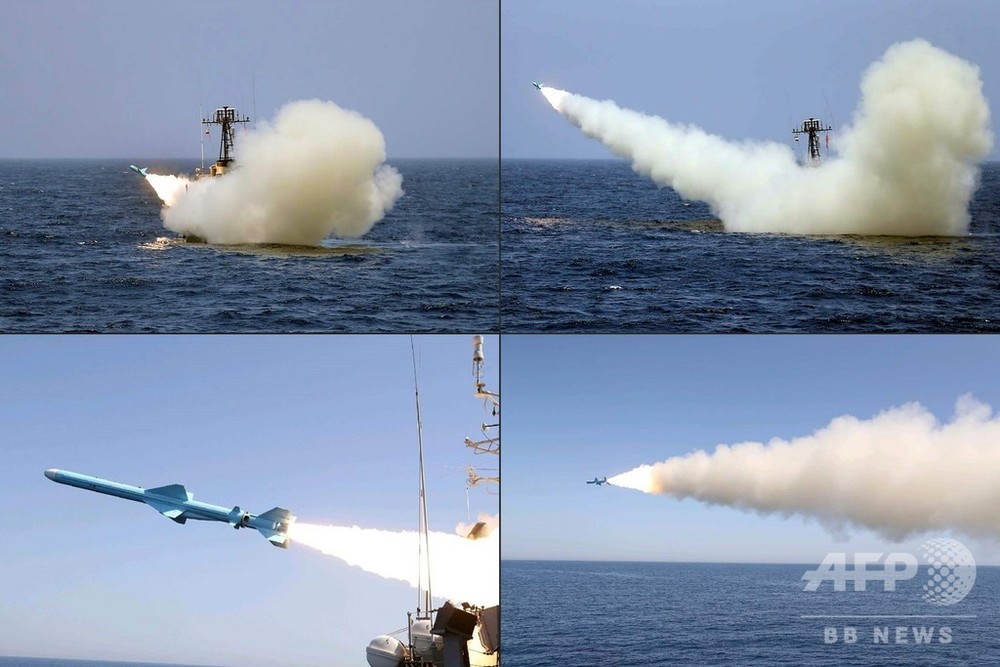イラン海軍、新型巡行ミサイルの発射実験