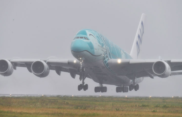 ANAのA380、3カ月ぶり飛行　26分で成田1周、運航再開は未定