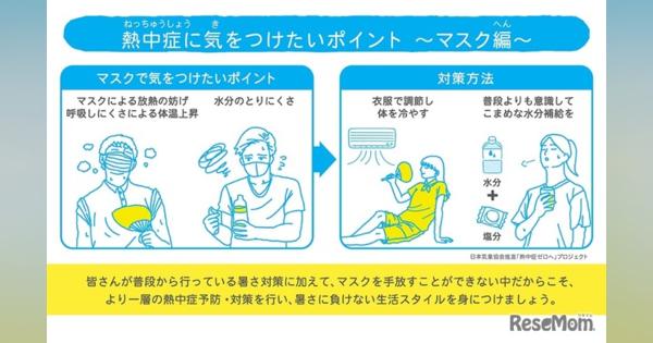 日本気象協会、マスク着用時の熱中症対策を紹介