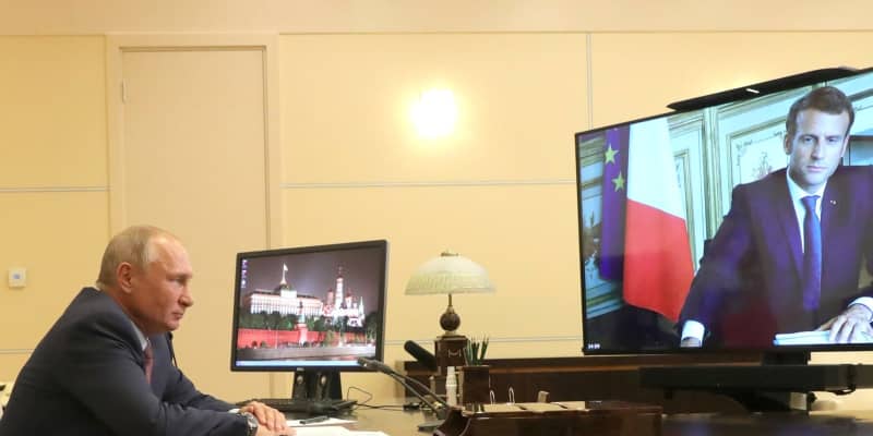 ロシア、仏大統領がテレビ会談　欧州安保の新たな枠組み協議