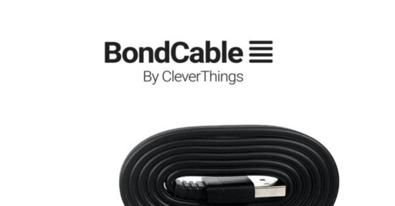 バッグの中で絡まらない、形状維持できるケーブル「BondCable」