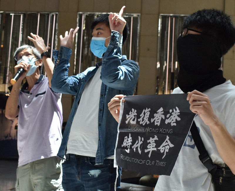「香港を取り戻せ」市民抗議も香港国家安全維持法案可決