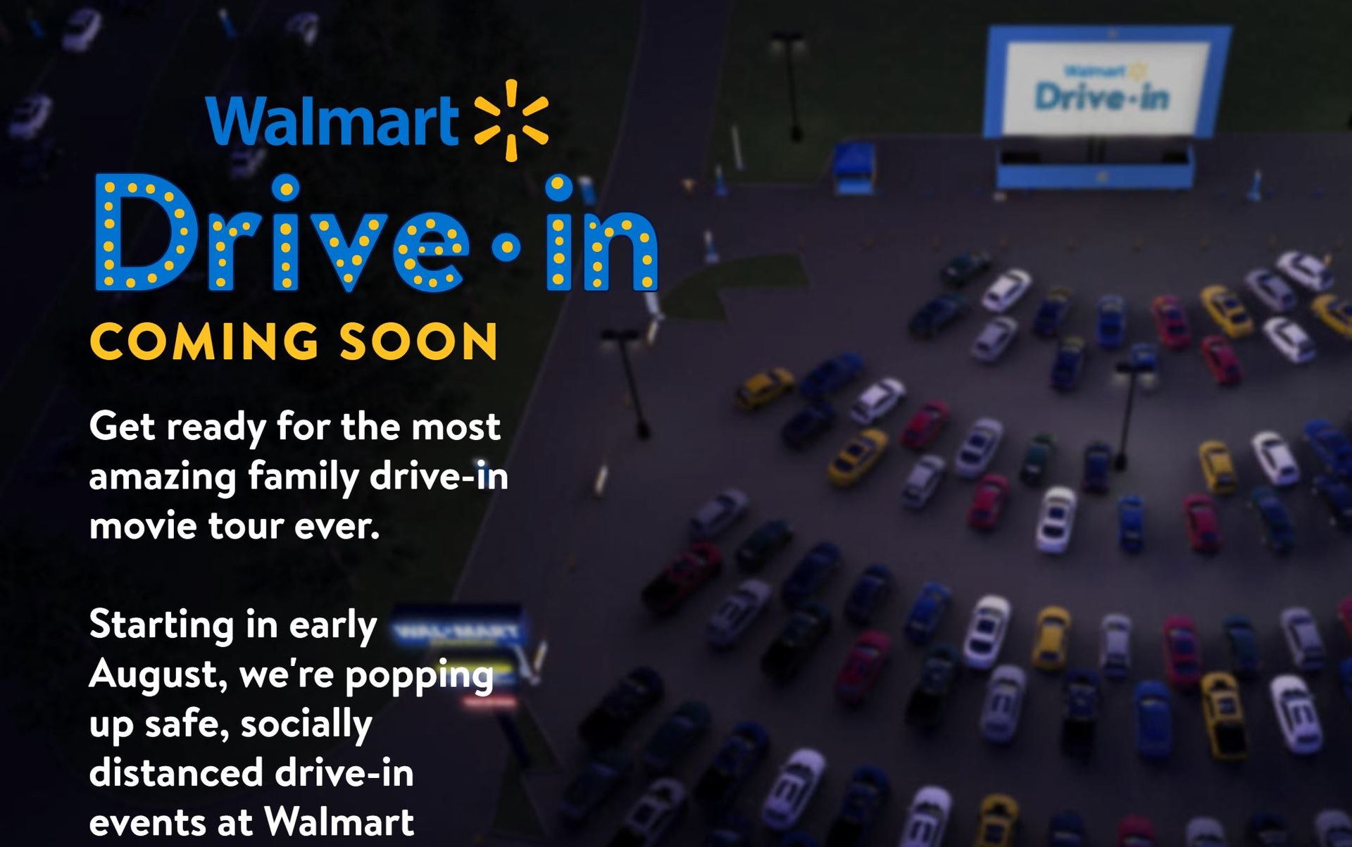 Walmart、全米160店舗の駐車場をドライブインシアターに