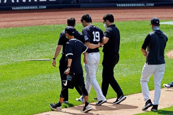 【MLB】田中将大にアクシデント　キャンプ再開初日にスタントンの打球が頭に直撃、病院で検査へ