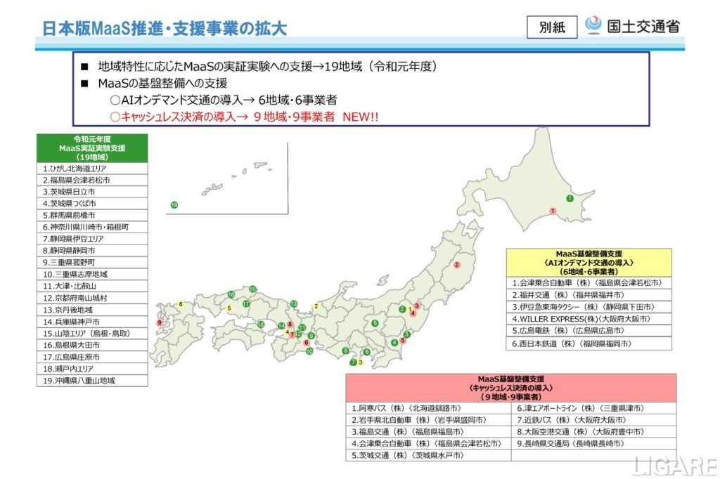 国交省、日本版MaaS推進へキャッシュレス決済の導入支援　9地域から開始