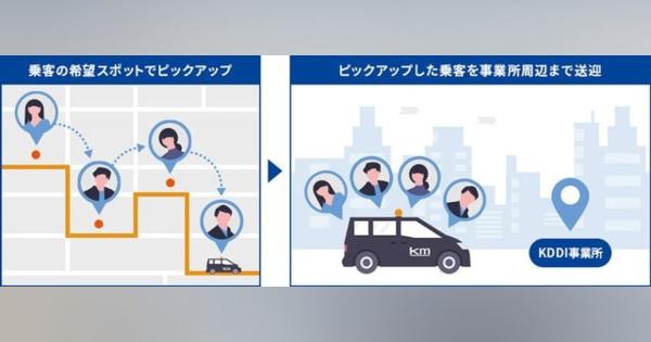 KDDI、社員向け「オンデマンド相乗り通勤タクシーサービス」の実証実験を実施　3密を避けた通勤スタイルを検討