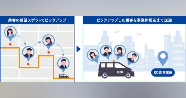 KDDI、タクシーでの相乗り通勤実験を開始――満員電車などの「3密」回避