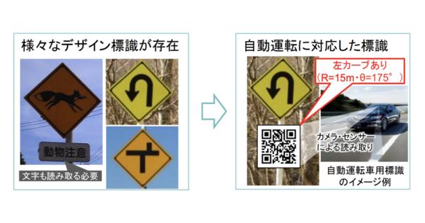 道路標識にQRコード設置か　自動運転向け、国がイメージ図公表