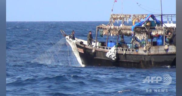 中国の漁船数百隻、北朝鮮の海域で違法操業 国際研究