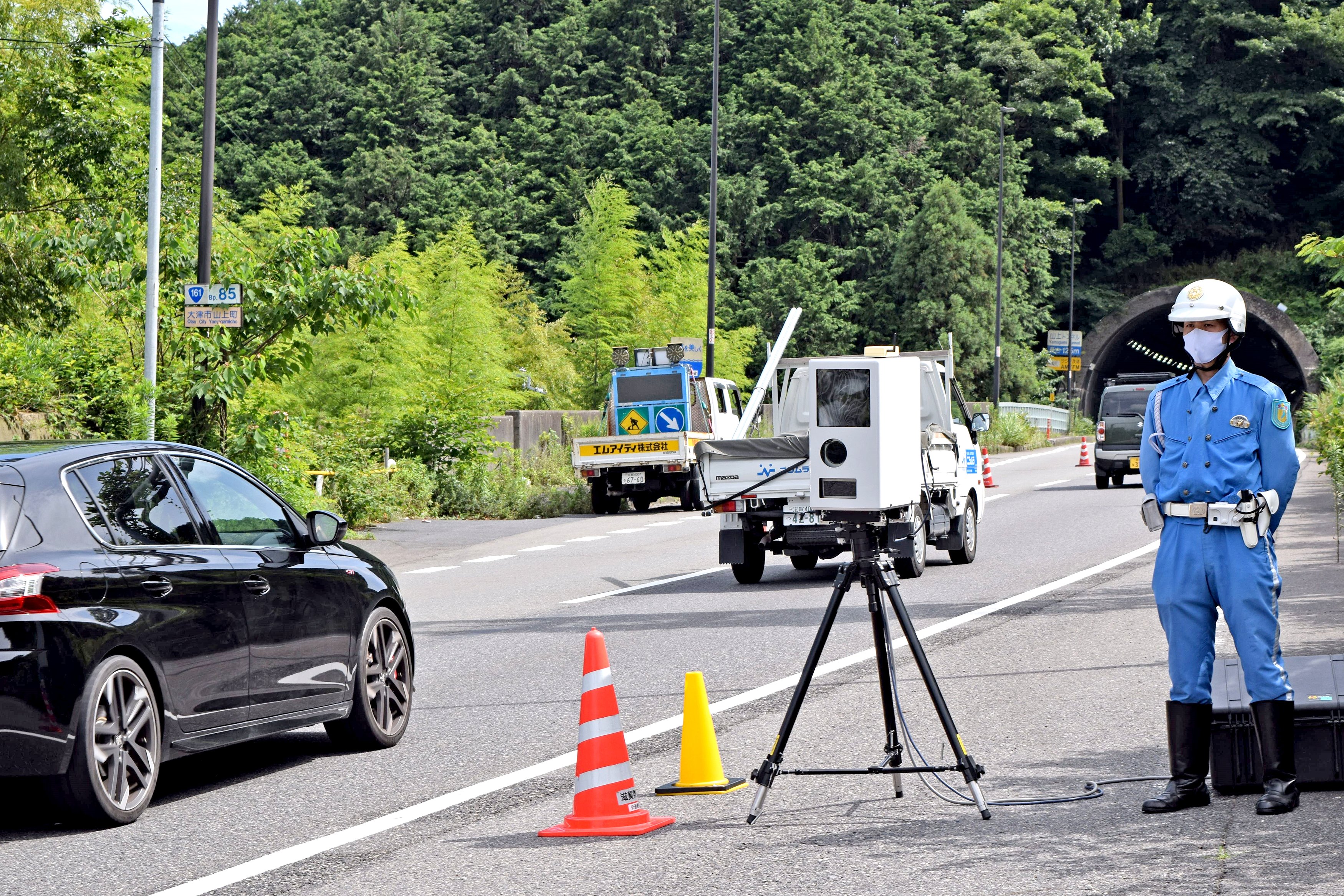 死亡事故急増、国道161号で一斉取り締まり　滋賀県警