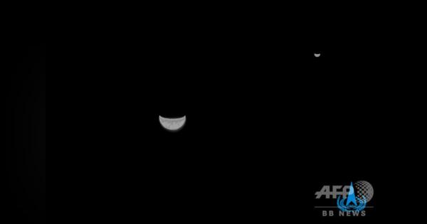 中国探査機「天問1号」、火星への途上に地球と月を撮影