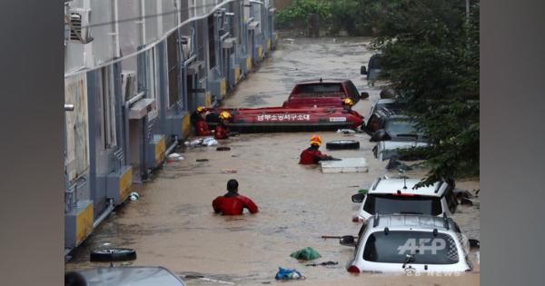 韓国・大田で豪雨による洪水発生 建物浸水、住民避難