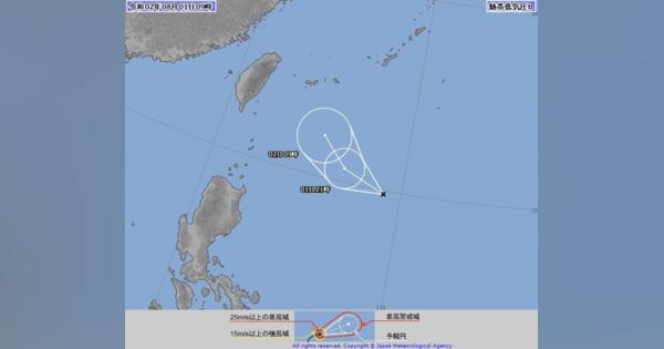台風に発達し沖縄接近か　熱帯低気圧が北上