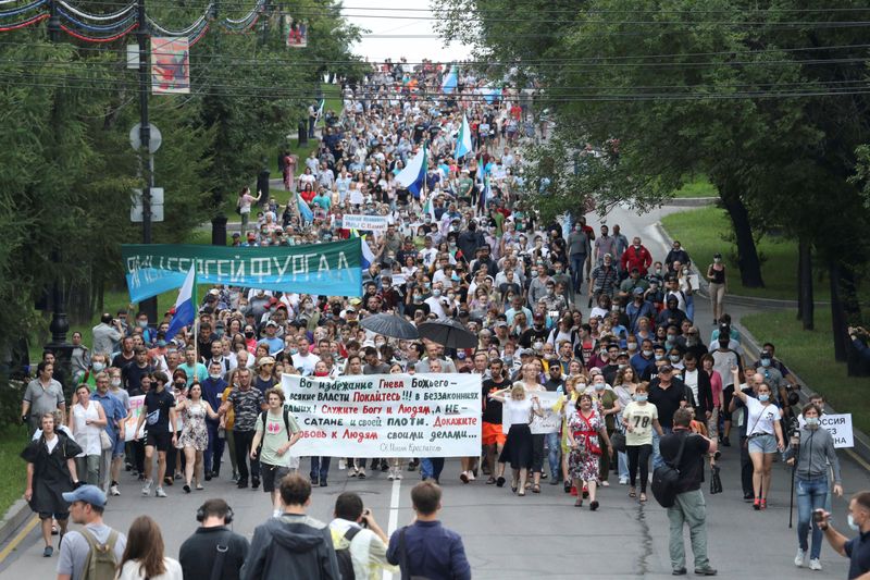 ロシア極東の反政権デモ、異例の4週目