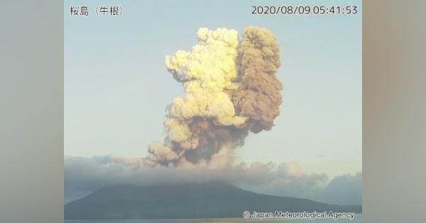 桜島が噴火　噴煙が火口上5000mに上昇　噴煙量は多量