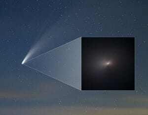 ハッブル宇宙望遠鏡がネオワイズ彗星をクローズアップ撮影