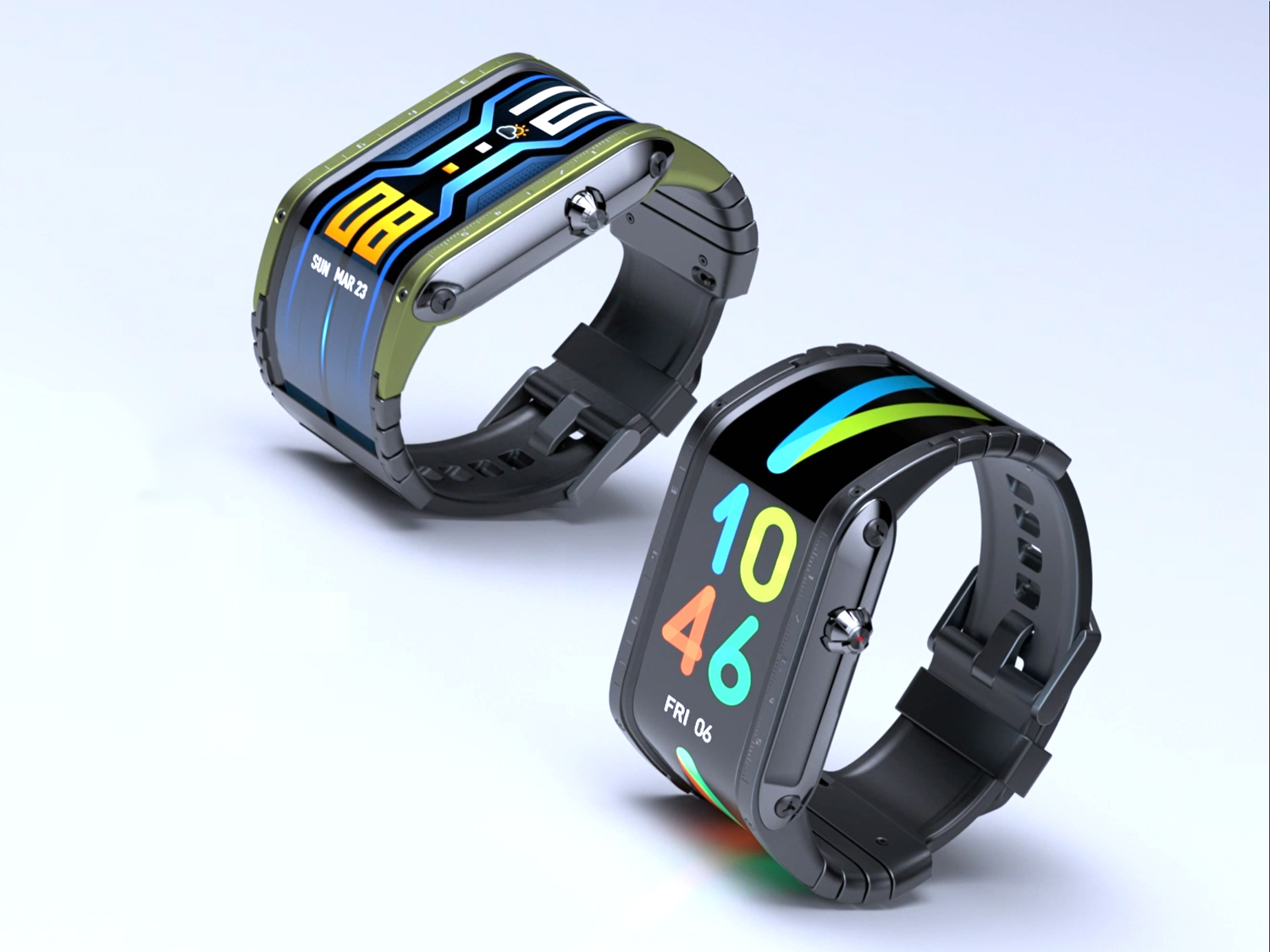 (新品未開封) Nubia Watch 近未来スマートウォッチ Apple Watch よりも近未来──3万円以下の時計は 「ディスプレイを腕に