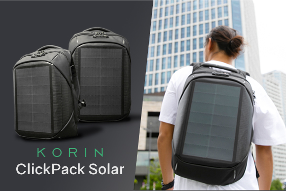 ClickPack Solar:シリーズ最高品位、ソーラーパネル搭載バックパック