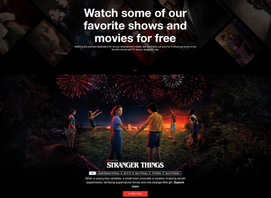 「ストンジャー・シングス」などNetflixがパソコンとAndroidで映画、ドラマの人気作品を無料配信中