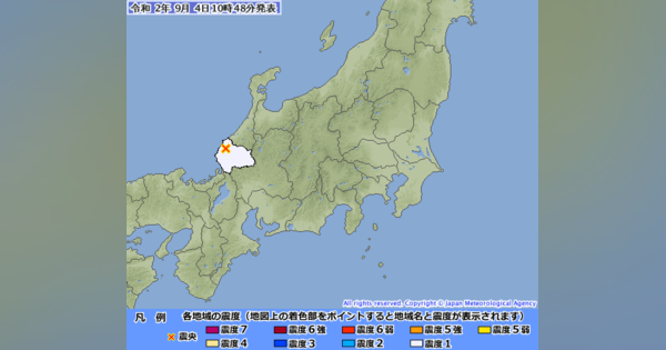 福井県福井市で震度１