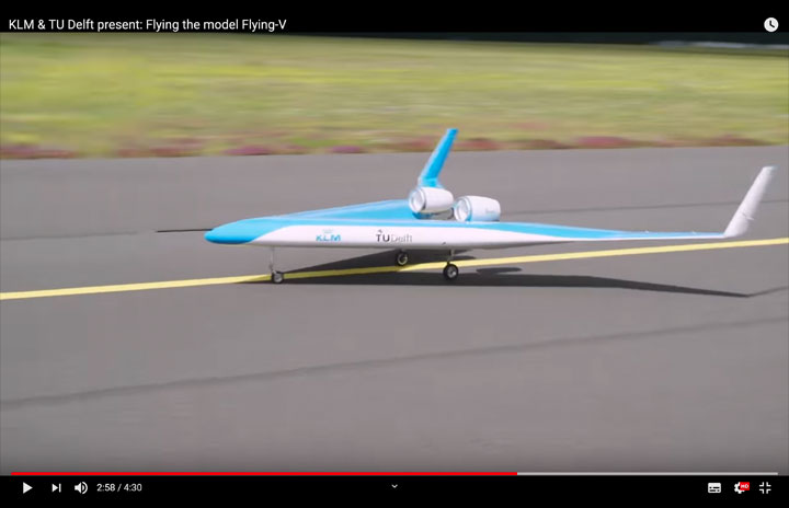 KLM、V字型次世代機「Flying-V」プロトタイプ初飛行