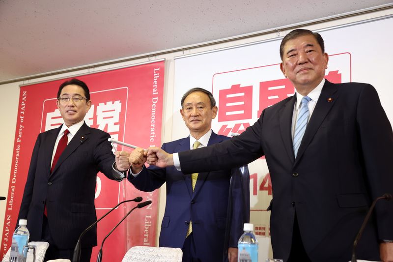 自民総裁選3候補が会見、衆院解散は「コロナ優先」と菅氏