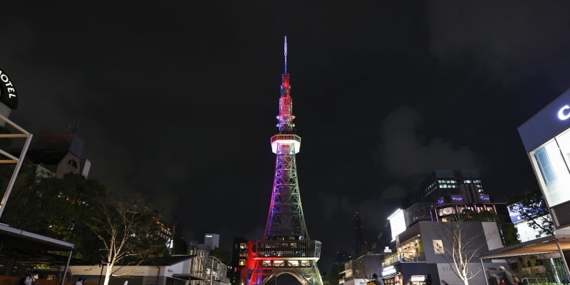 名古屋テレビ塔、耐震工事が終了　18日の開業を前に点灯式