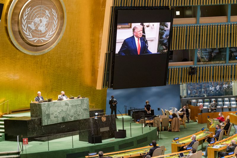 トランプ氏、中国に「責任取らせる」　国連演説でコロナ対応批判