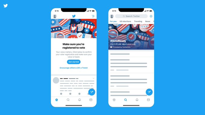 米・Twitter、米国選挙へ向けた有権者登録を促進