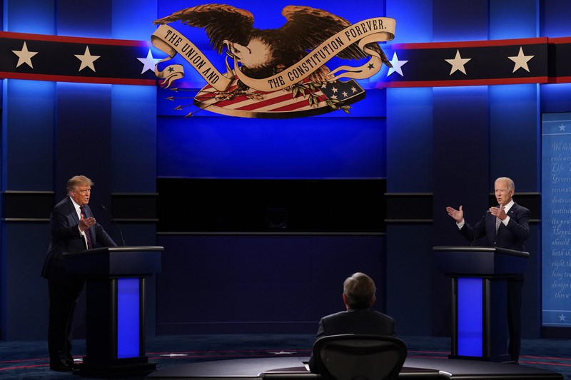 米大統領選のテレビ討論会始まる　トランプ氏とバイデン氏、初の直接対決