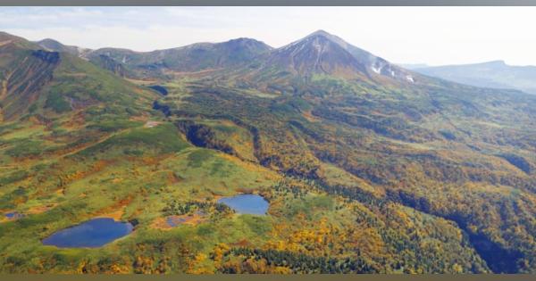 北海道・大雪山系で紅葉が見頃　赤や黄に山肌染める