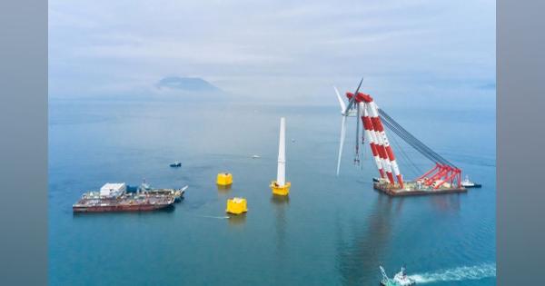 福島県沖からえい航の世界最大級風車　３カ月がかりの洋上解体完了　鹿児島市・谷山沖