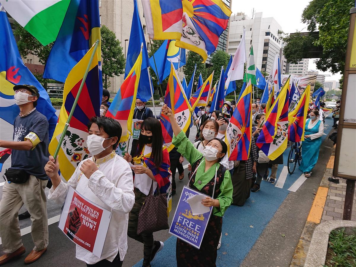 中国の少数民族迫害に都内で抗議デモ　ウイグルやチベット人ら