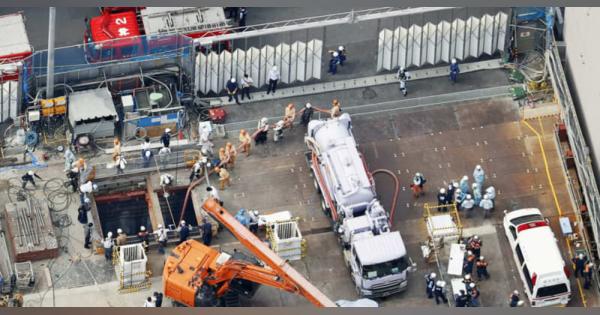 土砂生き埋めの作業員死亡　横浜駅近くの建設現場